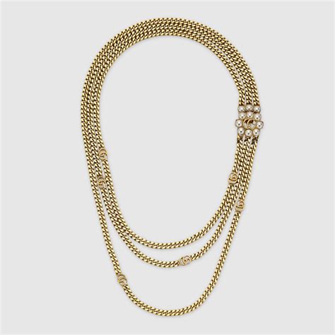 collar de perlas gucci|collar de perlas con aplique Interlocking G .